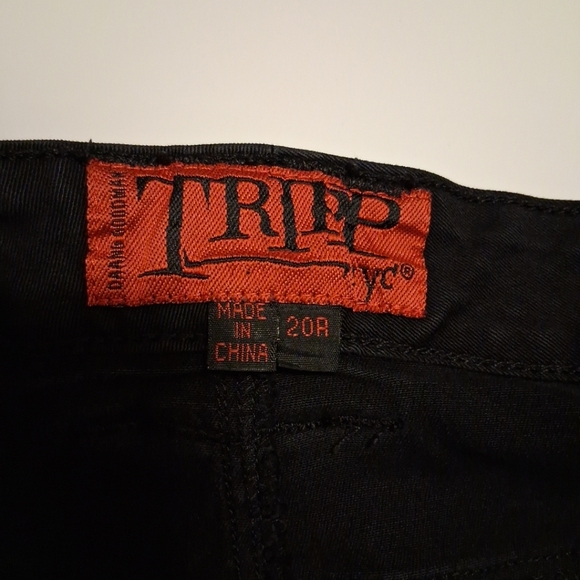 Tripp NYC Y2K Low-Rise Black T-Back Skinny Jeans, size 20R - Picture 5 of 13